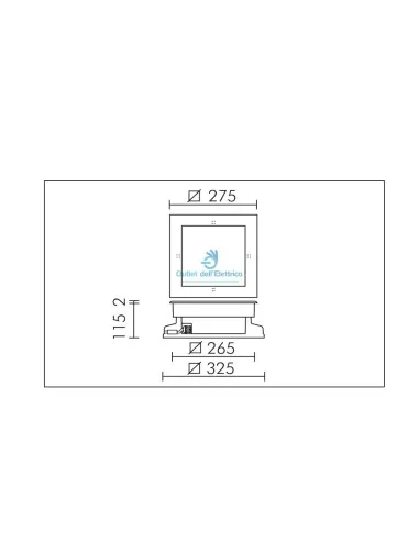 Simes S.5147.19 Compact 280 mm quad.+hit-tc cri 35 W Edelstahl